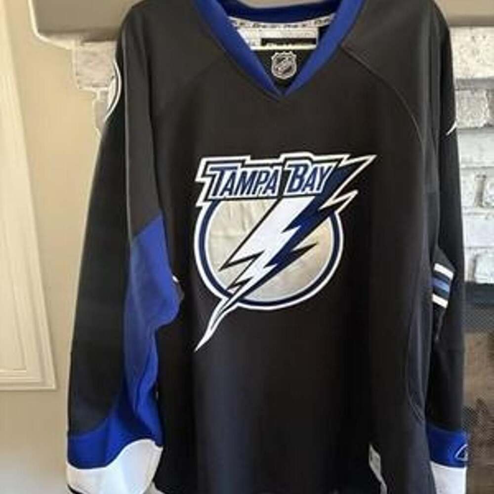 Reebok Tampa Bay Lightning NHL Hockey Jersey Black Blue White